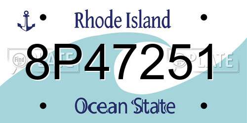 8P47251 Rhode Island License Plate
