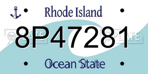 8P47281 Rhode Island License Plate