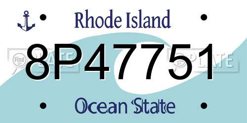 8P47751 Rhode Island License Plate