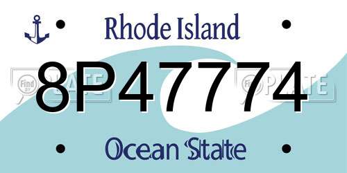 8P47774 Rhode Island License Plate
