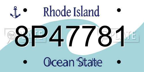 8P47781 Rhode Island License Plate