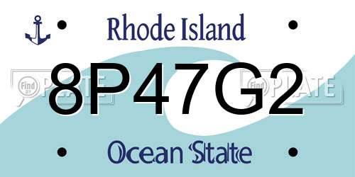 8P47G2 Rhode Island License Plate