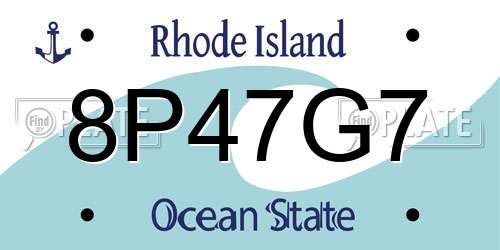 8P47G7 Rhode Island License Plate