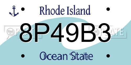 8P49B3 Rhode Island License Plate