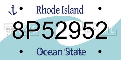 8P52952 Rhode Island License Plate