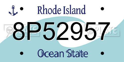 8P52957 Rhode Island License Plate