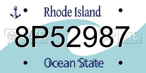 8P52987 Rhode Island License Plate