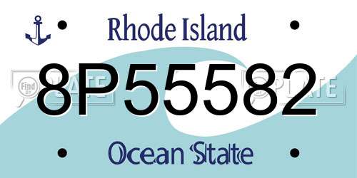 8P55582 Rhode Island License Plate