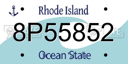 8P55852 Rhode Island License Plate