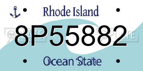 8P55882 Rhode Island License Plate