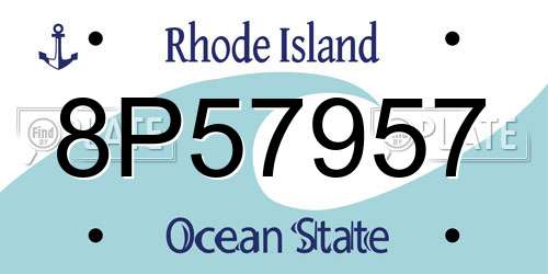 8P57957 Rhode Island License Plate