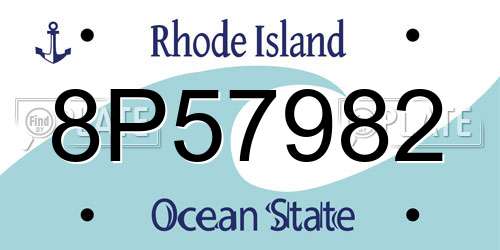 8P57982 Rhode Island License Plate