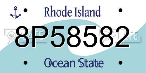 8P58582 Rhode Island License Plate