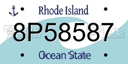 8P58587 Rhode Island License Plate