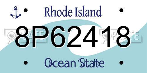 8P62418 Rhode Island License Plate