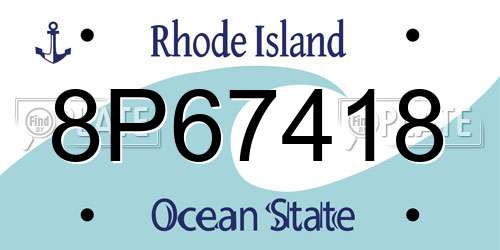 8P67418 Rhode Island License Plate