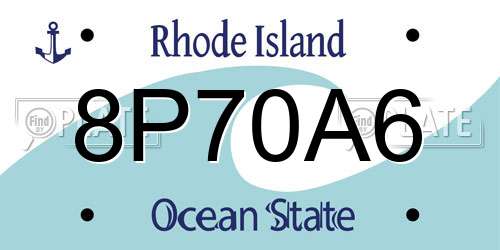 8P70A6 Rhode Island License Plate