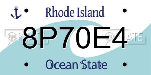 8P70E4 Rhode Island License Plate