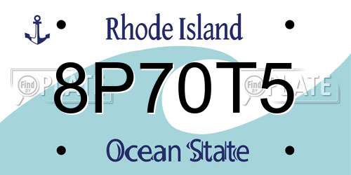 8P70T5 Rhode Island License Plate