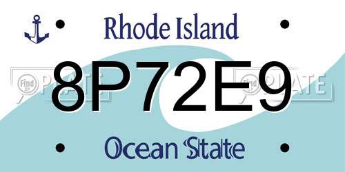 8P72E9 Rhode Island License Plate