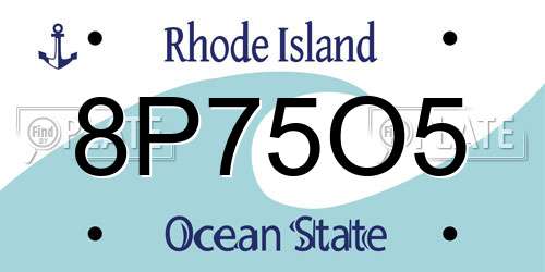 8P75O5 Rhode Island License Plate