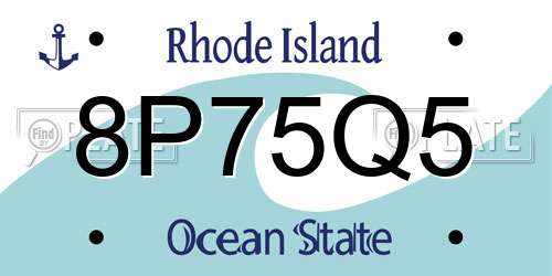 8P75Q5 Rhode Island License Plate