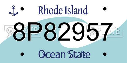 8P82957 Rhode Island License Plate