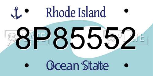 8P85552 Rhode Island License Plate