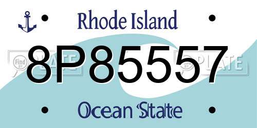 8P85557 Rhode Island License Plate