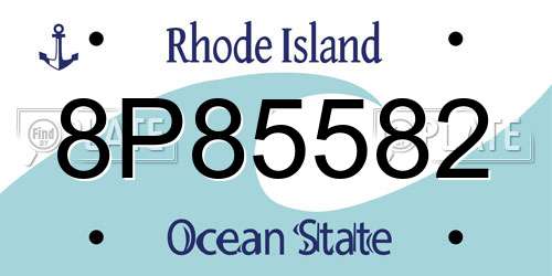 8P85582 Rhode Island License Plate