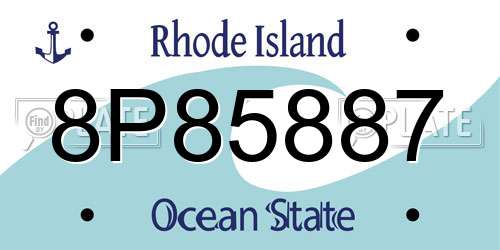 8P85887 Rhode Island License Plate