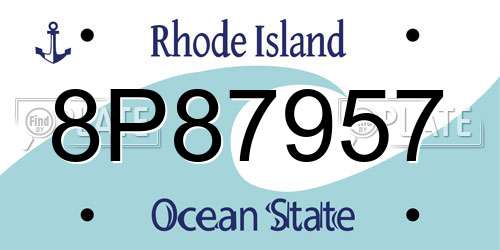 8P87957 Rhode Island License Plate