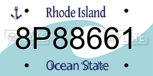 8P88661 Rhode Island License Plate