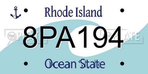 8PA194 Rhode Island License Plate
