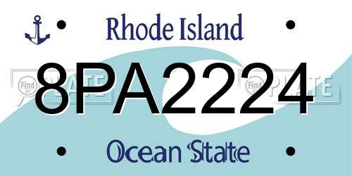 8PA2224 Rhode Island License Plate