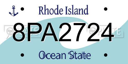 8PA2724 Rhode Island License Plate
