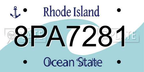 8PA7281 Rhode Island License Plate