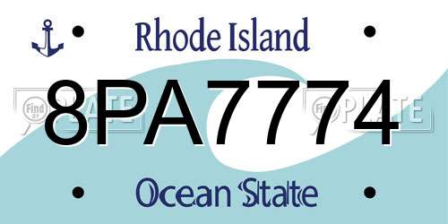 8PA7774 Rhode Island License Plate