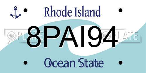 8PAI94 Rhode Island License Plate