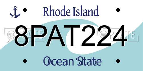 8PAT224 Rhode Island License Plate