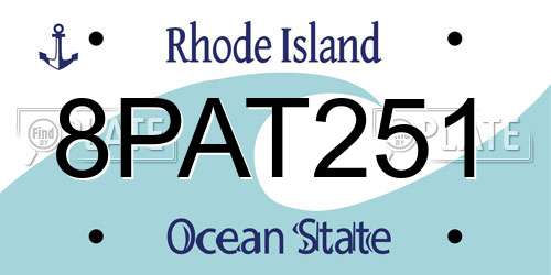 8PAT251 Rhode Island License Plate