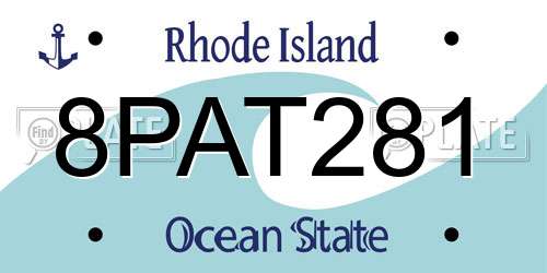 8PAT281 Rhode Island License Plate