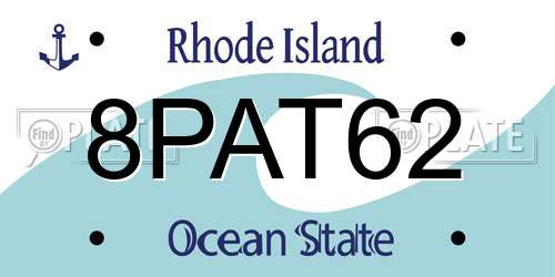 8PAT62 Rhode Island License Plate