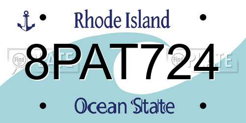 8PAT724 Rhode Island License Plate