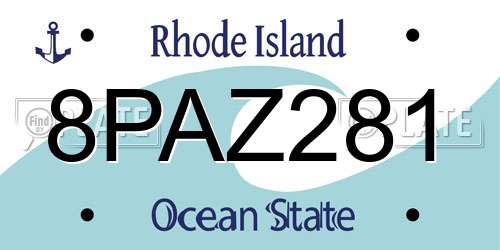 8PAZ281 Rhode Island License Plate