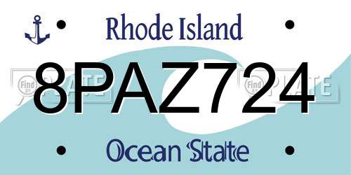 8PAZ724 Rhode Island License Plate