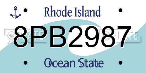 8PB2987 Rhode Island License Plate