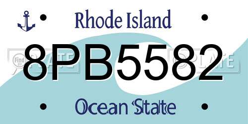 8PB5582 Rhode Island License Plate