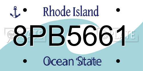 8PB5661 Rhode Island License Plate