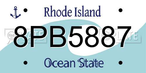 8PB5887 Rhode Island License Plate